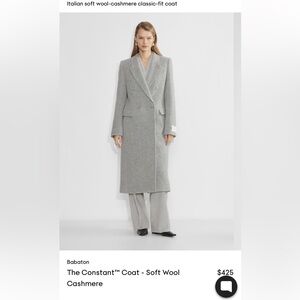 Aritzia Constant Coat - Soft Wool Cashmere Size S NWT